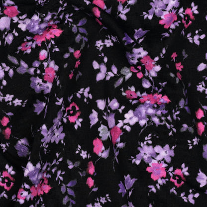 Cotton Jersey, Fine Lilac Flowers