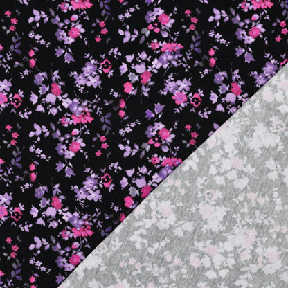Cotton Jersey, Fine Lilac Flowers
