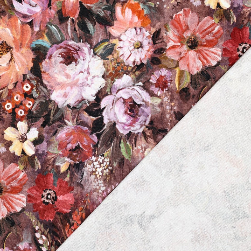 Cotton loop-knit fabric - Autumn Bouquet