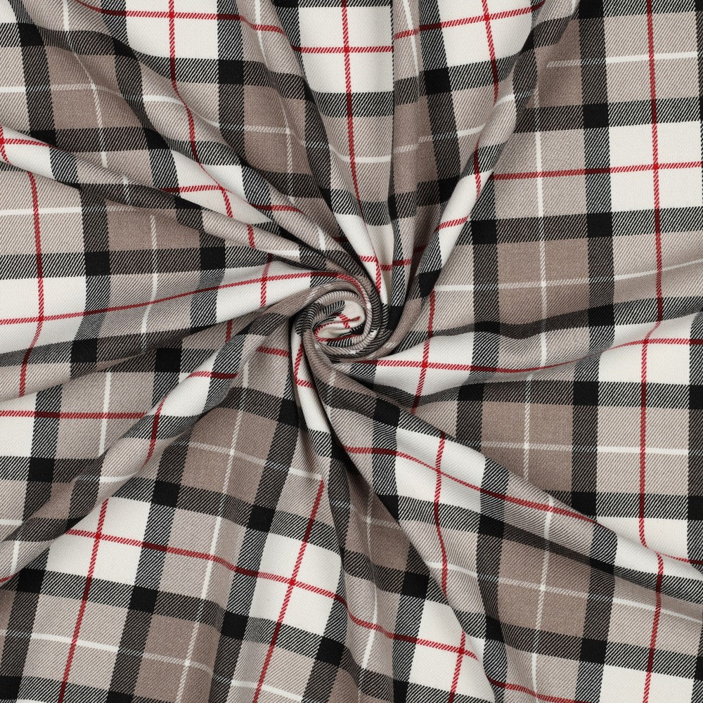 Suiting fabric - light cream checkered
