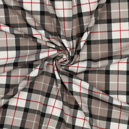 Suiting fabric - light cream checkered