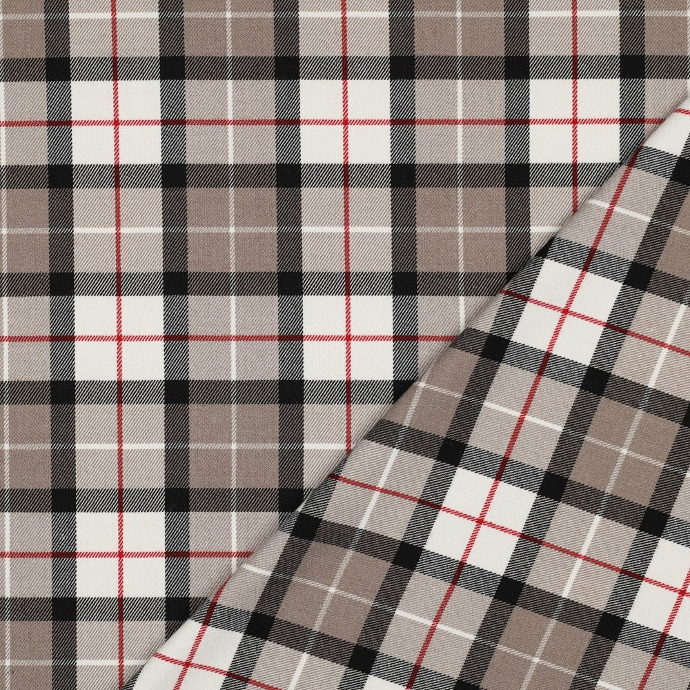 Suiting fabric - light cream checkered
