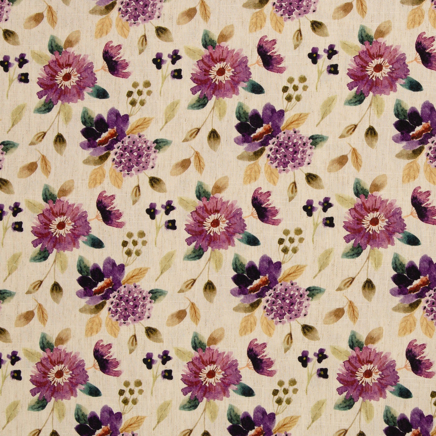Leinen mit Viskose – Herbstblumen-Aquarell