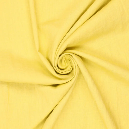 100% Softened Linen Fabric - Yellow-Green 165 g/m²