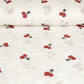 Embroidered cotton fabric - cherries 110 g/m²