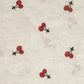 Embroidered cotton fabric - cherries 110 g/m²