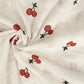 Embroidered cotton fabric - cherries 110 g/m²