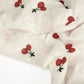 Embroidered cotton fabric - cherries 110 g/m²