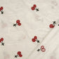 Embroidered cotton fabric - cherries 110 g/m²
