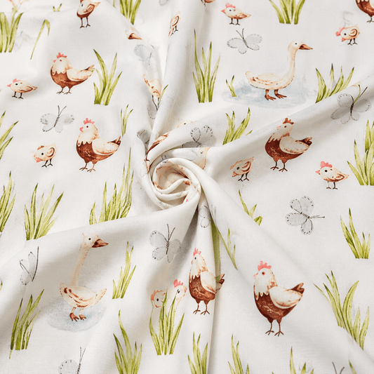 Image with 100% cotton fabric - chicks 125 g/m² – available at Šarlotes audumi