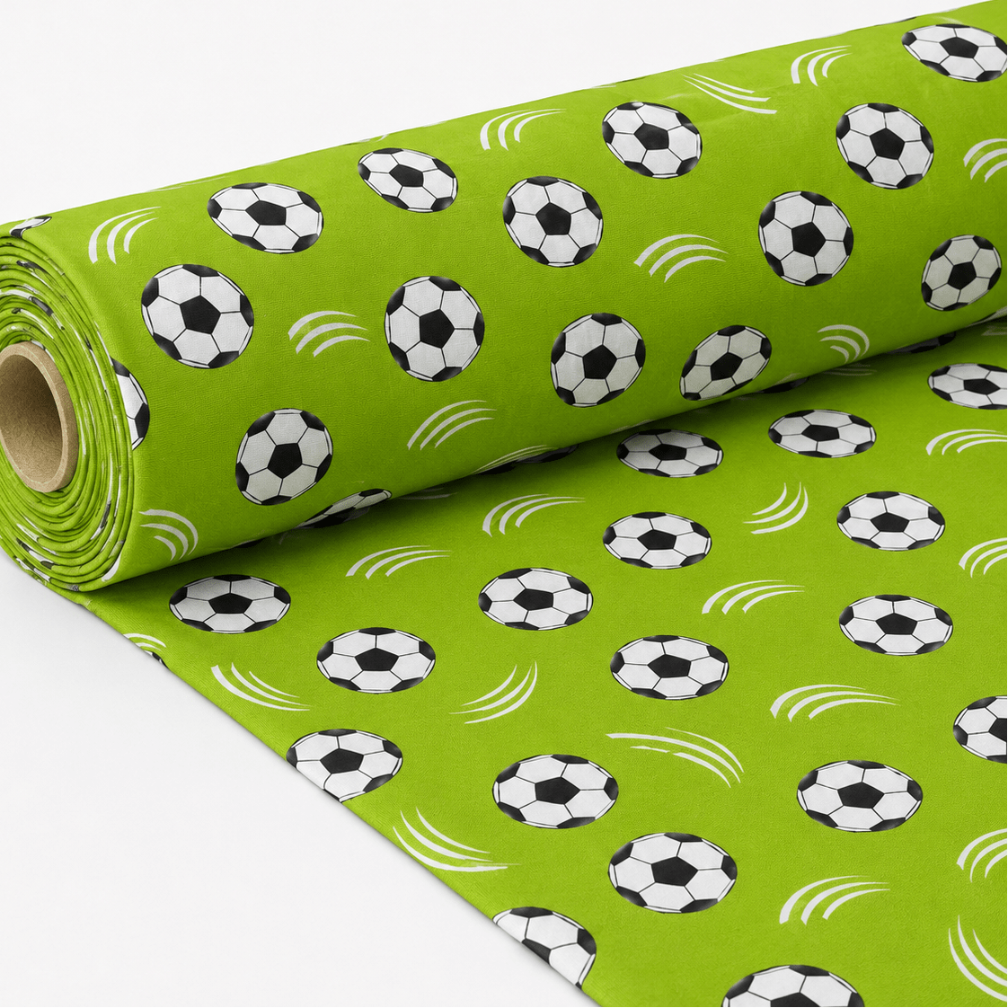 Tissu football 100 % coton, 125 g/m² – disponible chez Šarlotes audumi