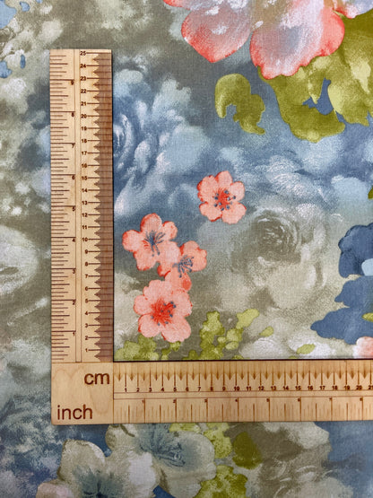 100% Cotton fabric - painted meadow 220cm 146 g/m²