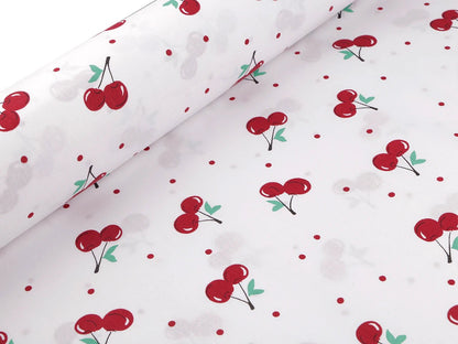 Image of 100% cotton fabric - cherries – available online at Šarlotes audumi