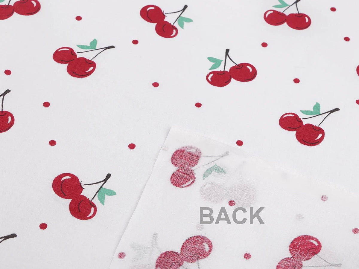 Image of 100% cotton fabric - cherries, available online at Charlotte's Fabrics