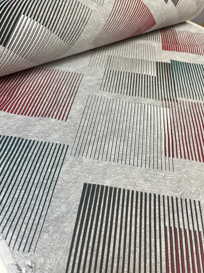 Image of 100% cotton fabric with a checkered line pattern, 220 cm – available online at Charlotte Fabrics