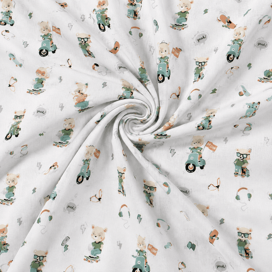 Image with 100% cotton fabric - bears, available online at Charlotte's Fabrics