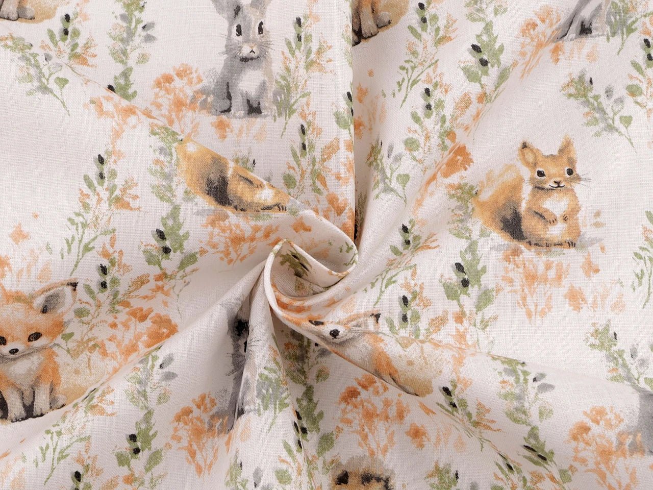 Image avec tissu 100 % coton - le renard et ses amis 125 g/m² – disponible chez Šarlotes audumi