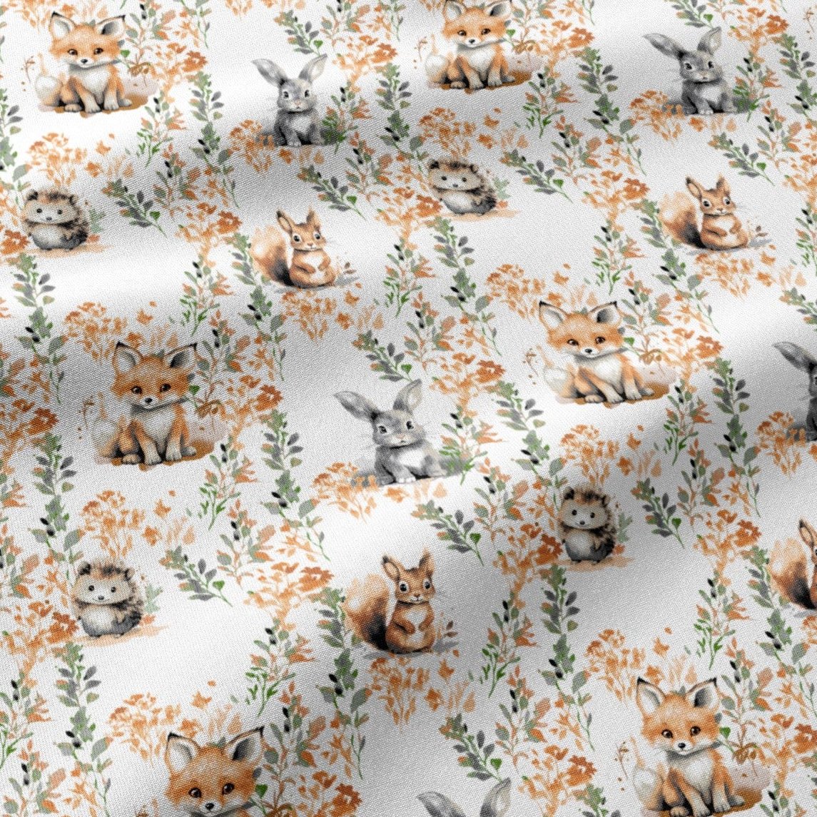 Image en tissu 100 % coton - renardeau et amis 125 g/m² – disponible chez Šarlotes audumi