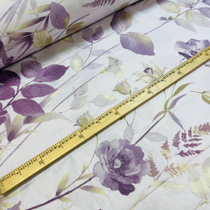Image of 100% cotton fabric - lilac meadow 220cm 146 g/m² – available at Šarlotes audumi