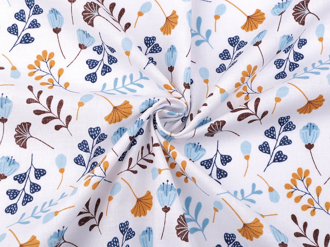 100% Cotton fabric - small blue flowers 125 g/m²