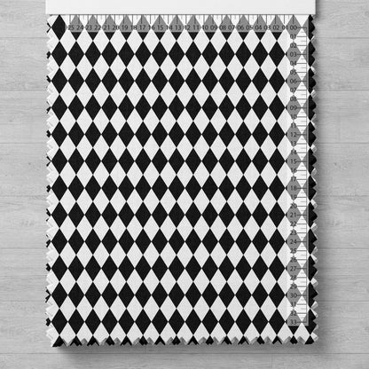 100 % tissu en coton - losanges noirs et blancs 125 g/m