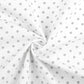 100% Kokvilnas audums - pelēkas pumpiņas uz balta fona (4 mm) 130 g/m²