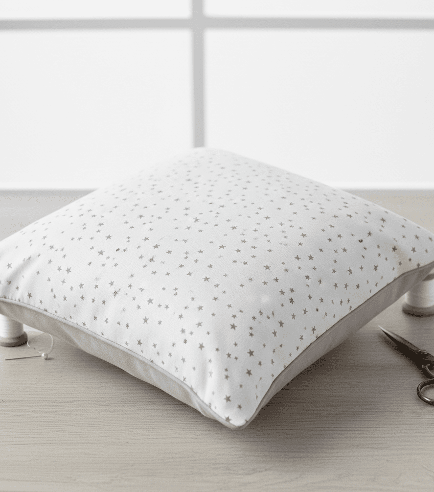 Image avec tissu 100 % coton - petites étoiles grises 125 g/m² – disponible chez Šarlotes audumi