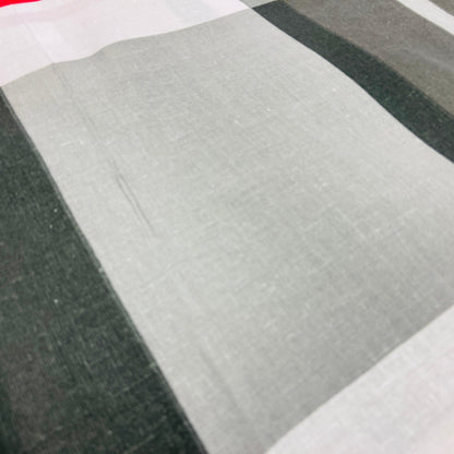100% Cotton fabric - grey with a red checkered pattern 125 g/m