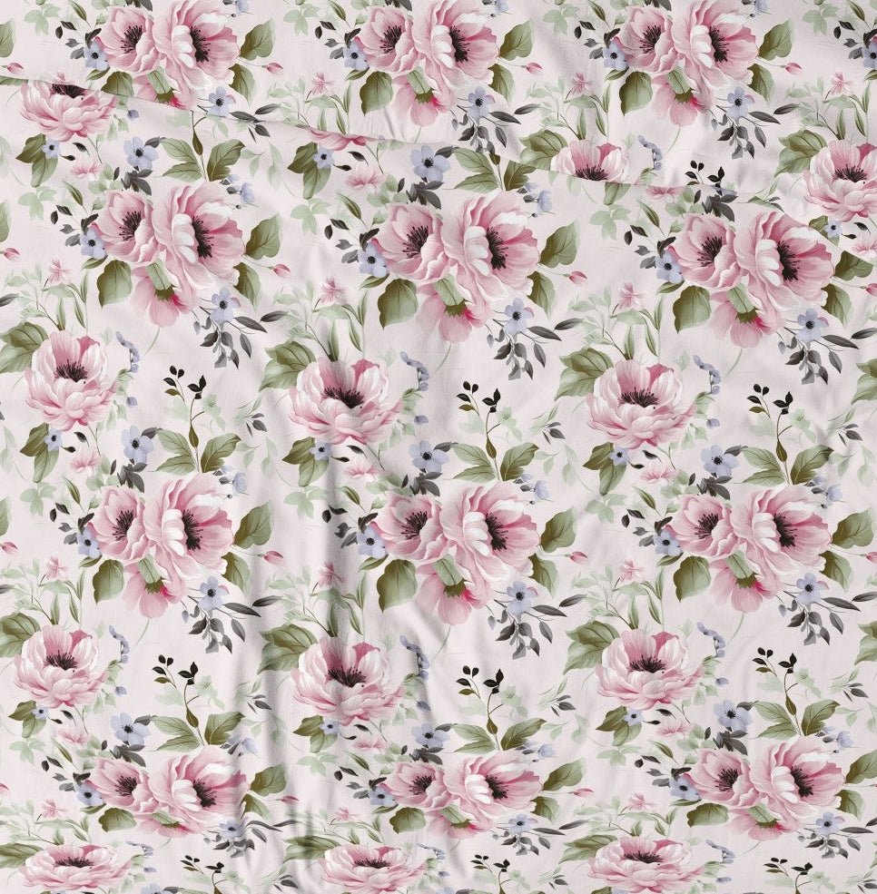 Attēls ar 100% Kokvilnas audums - peonijas 125 g/m² – pieejams Šarlotes audumi
