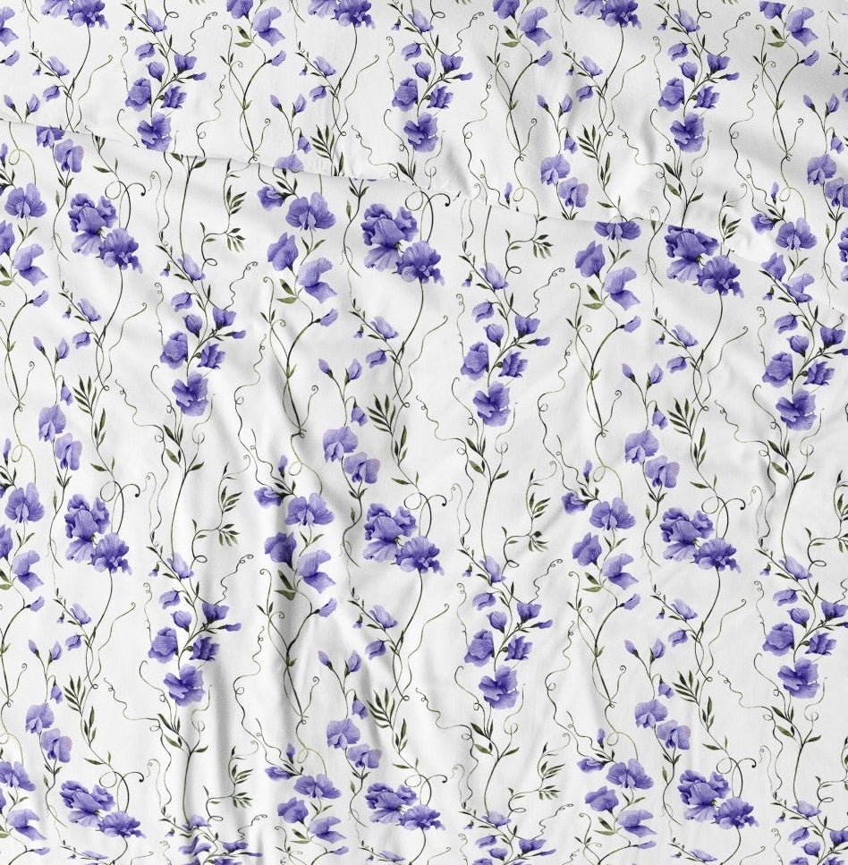 Tissu 100 % coton à pois floraux 125 g/m² – disponible chez Šarlotes audumi