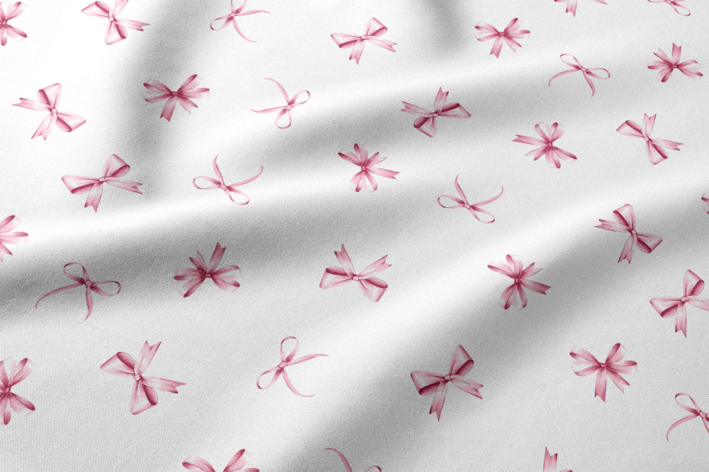 Image du tissu 100 % coton - nœuds roses – disponible en ligne chez Šarlotes audumi