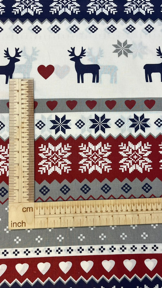 Image of 100% cotton fabric, Scandinavian-style pattern – available online at Charlotte's Fabrics