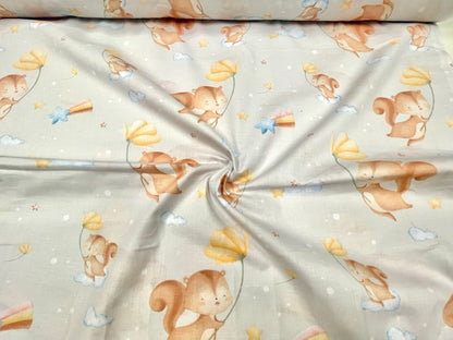 Tissu 100% coton à motif floral, 130 g/m²