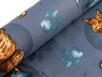 Image de tissu 100 % coton - chats fous 125 g/m² – disponible chez Šarlotes audumi