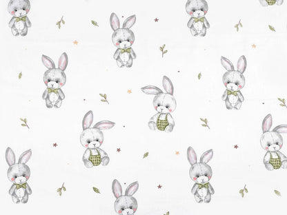 100% Cotton fabric - long-eared bunnies 125 g/m²