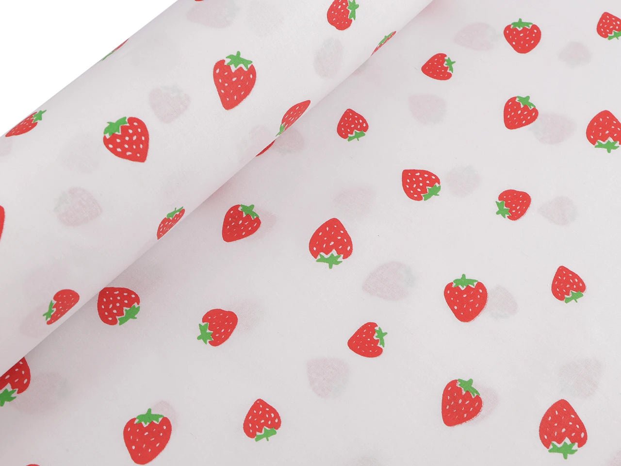 Attēls ar 100% Kokvilnas audums-zemenes 125 g/m² – pieejams Šarlotes audumi