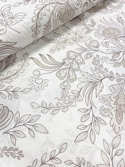100% Cotton fabric - floral outlines 220 cm 125 g/m²