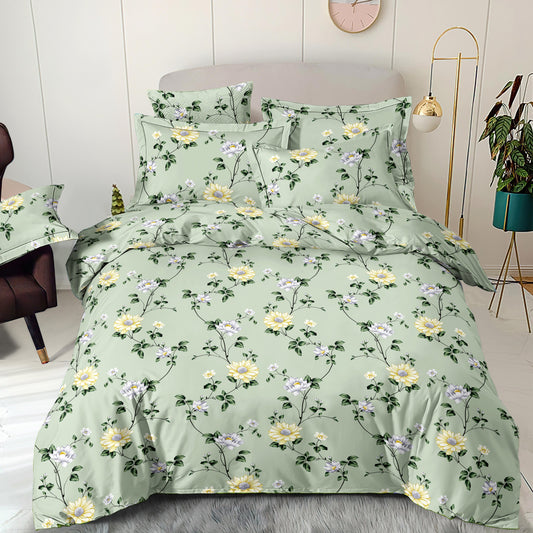 Attēls ar 100% Kokvilnas audums - ziedu pļava salvijas zaļš 220cm 130 g/m² – pieejams Šarlotes audumi