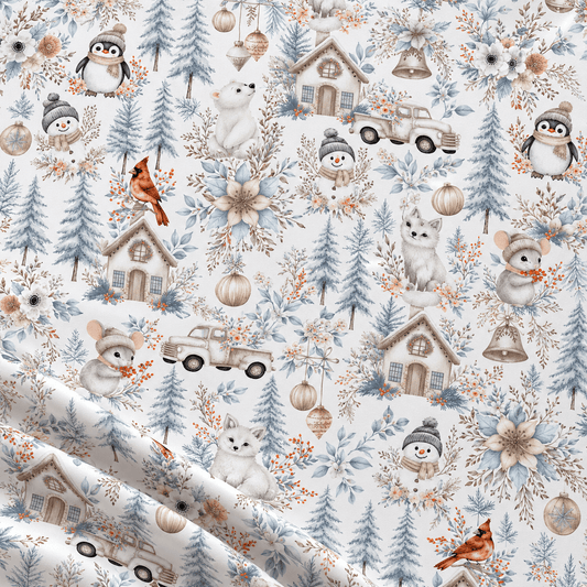 Image of 100% cotton fabric – winter delight, available online at Šarlotes audumi