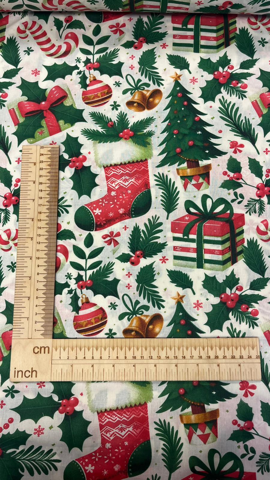 Image of 100% cotton Christmas fabric – available online at Charlotte's Fabrics