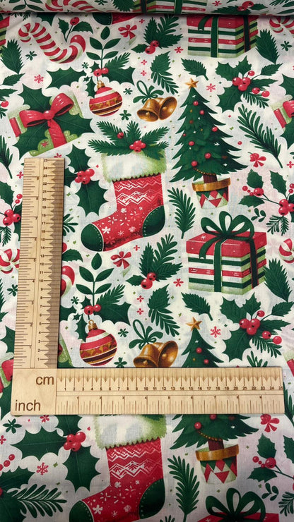 Image of 100% cotton Christmas fabric – available online at Charlotte's Fabrics