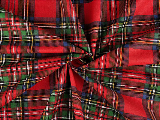 Image of 100% cotton fabric – red Christmas plaid, available online at Šarlotes audumi