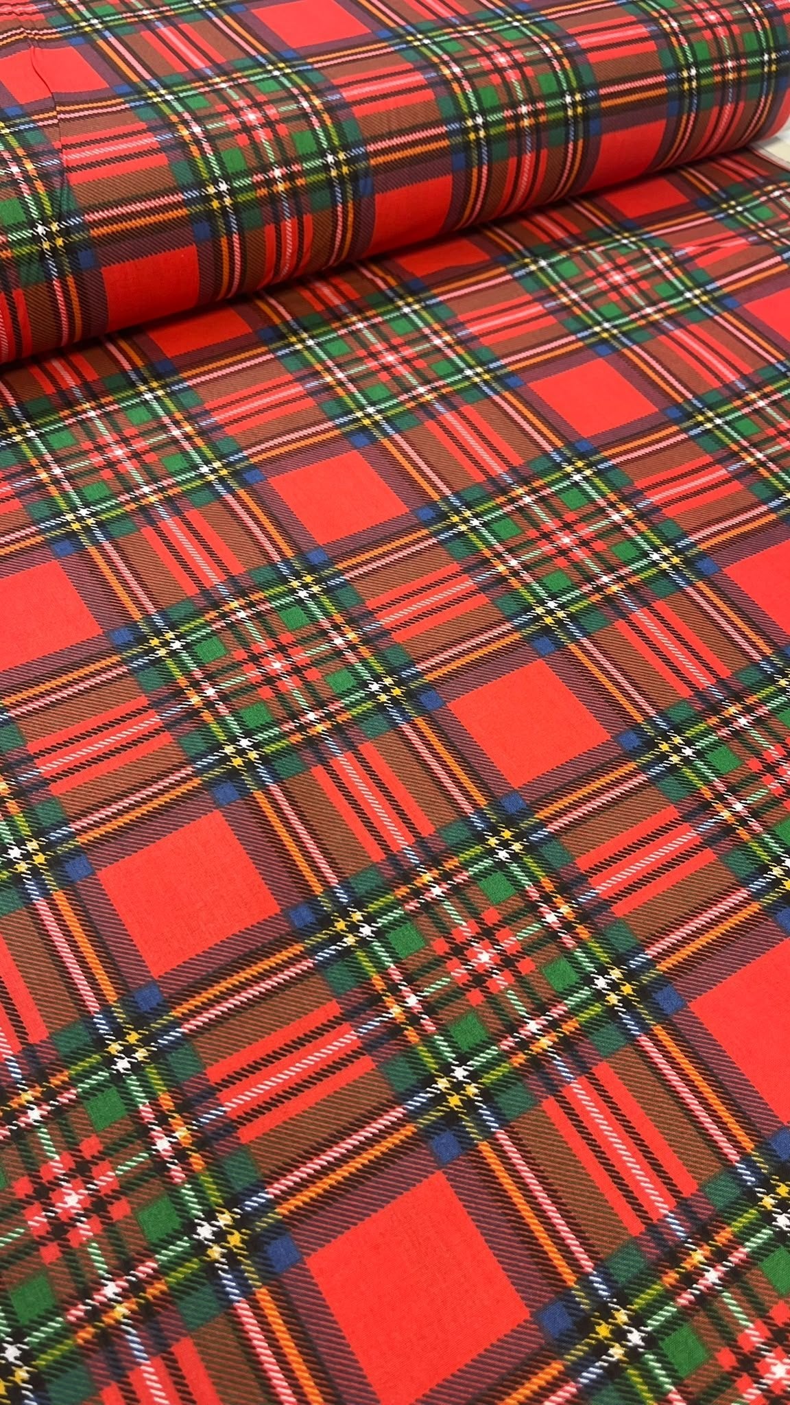 Image of 100% cotton fabric - Christmas red plaid - available online at Charlotte Fabrics