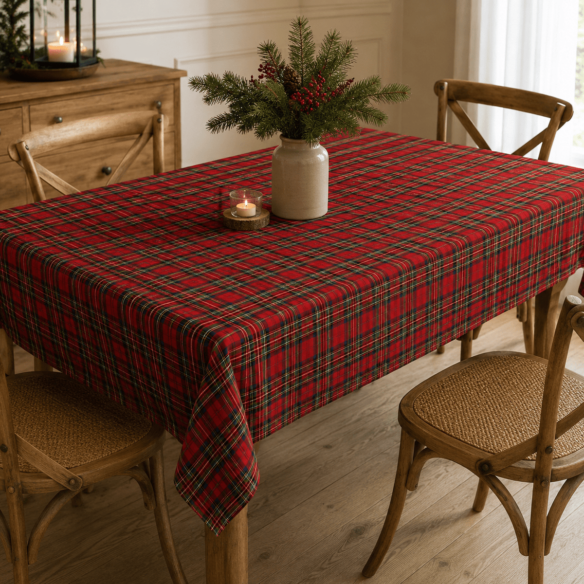 Image of 100% cotton fabric - Christmas red plaid - available online at Charlotte's Fabrics