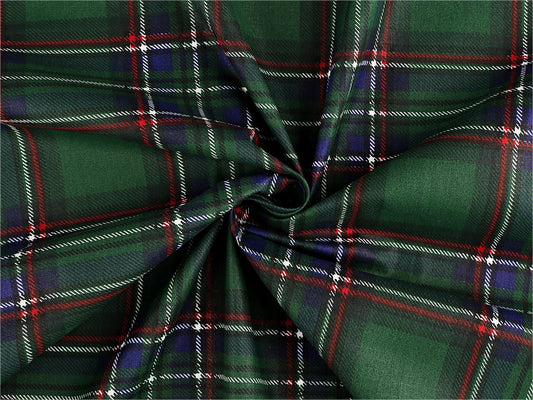 Image of 100% cotton fabric - green Christmas plaid, available online at Šarlotes audumi