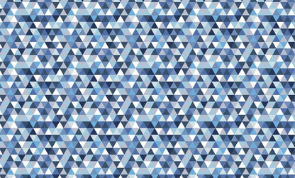 Image du tissu 100 % coton - triangles bleus 125 g/m² – disponible chez Šarlotes audumi