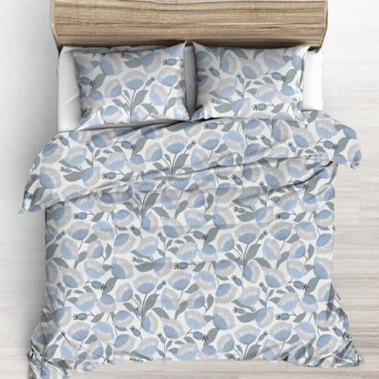 100% Cotton fabric-blue floral motif 125 g/m