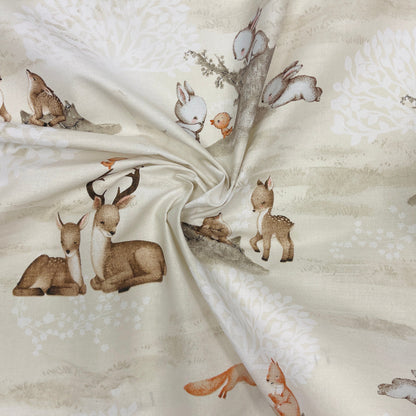 100 % tissu en coton - animaux près de la souche 125 g/m²