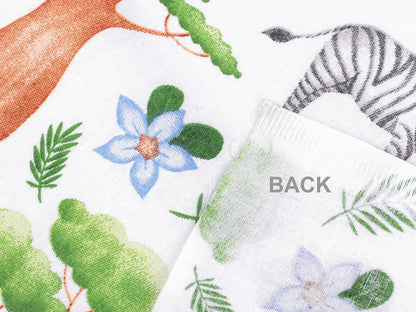 100% Cotton fabric - animals and Baobab tree 130 g/m²