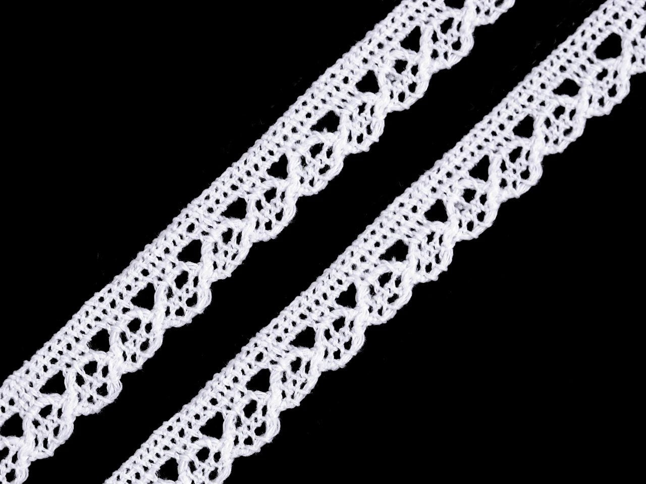 Image avec dentelle 100 % coton 1 cm - blanche – disponible chez Šarlotes audumi
